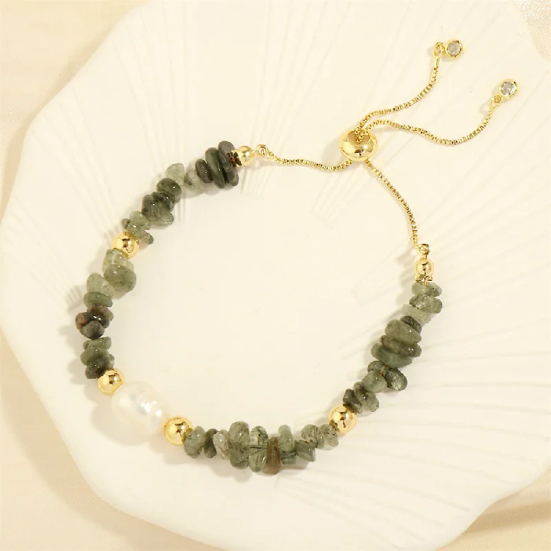 BR1675-Green quartz rutilated