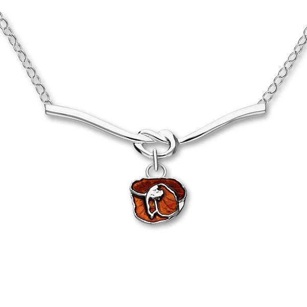 silver pendant necklaces for women-Poppy Necklace In Silver