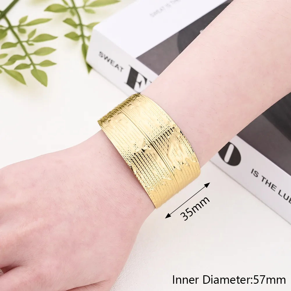 Symmetrical Linear Bubble Open-Ended Bracelet (Gold)