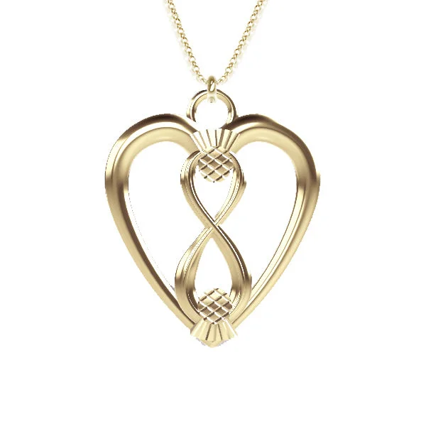 diamond and gold necklaces for women-CELTIC INFINITY THISTLE WEE HEART NECKLACE