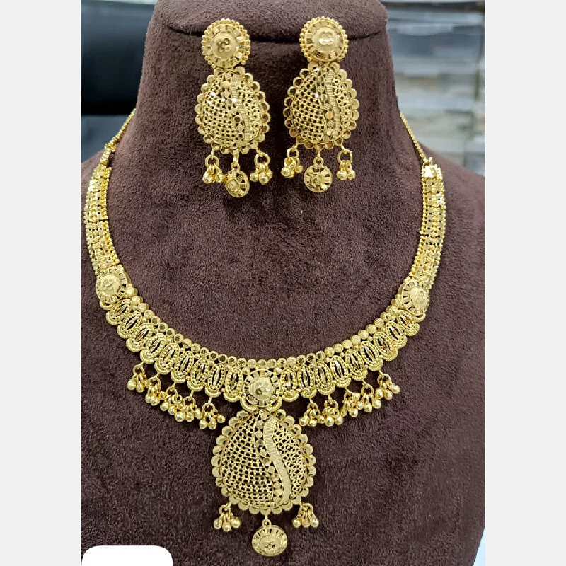 ruby necklaces for women-Sunrise Gold  Forming  Necklace Set