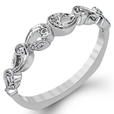 modern platinum engagement rings for women-Wedding Band in 18k Gold with Diamonds TR473-B