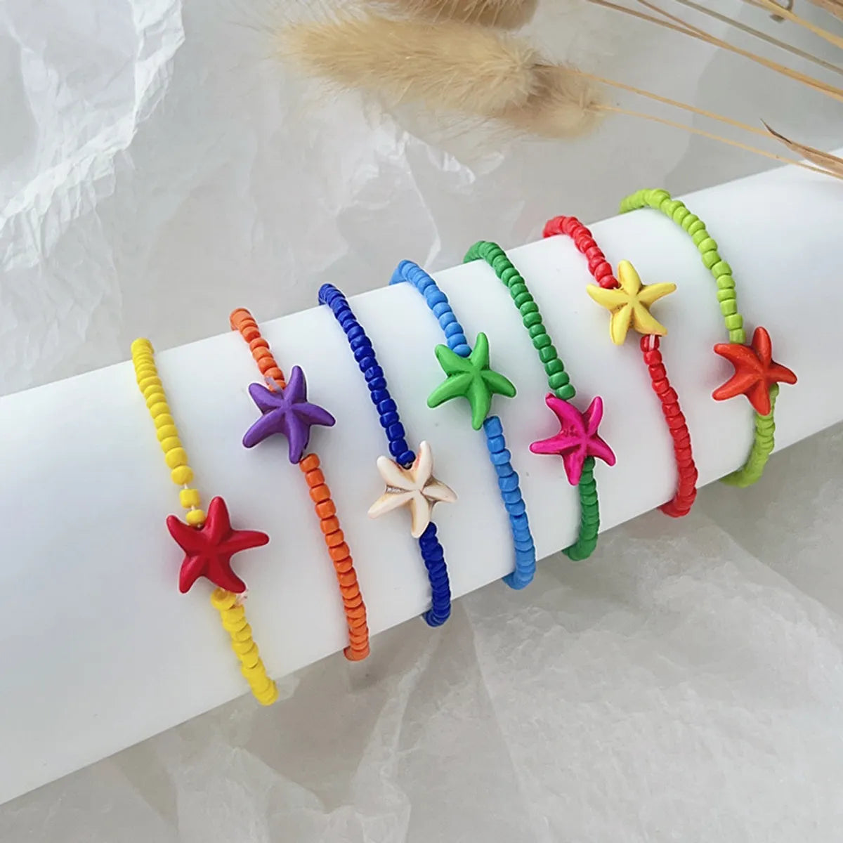 cute bangles for women-Vacation Starfish Arylic Wholesale Bracelets