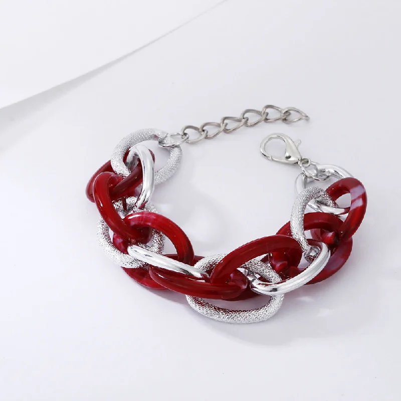 Silver Red Bracelet