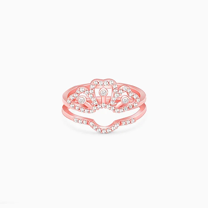 multi-stone rings for women-Rose Gold Floral Eye Bright Ring