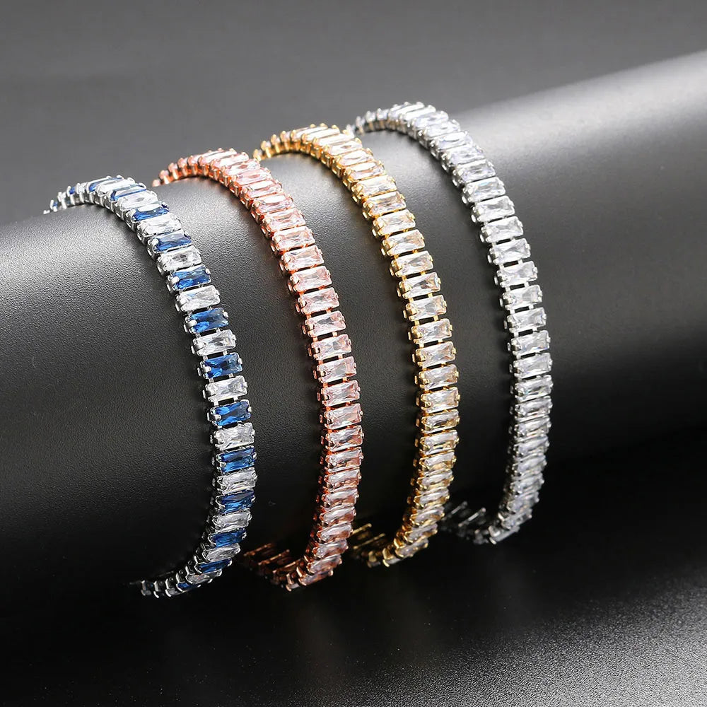 gemstone bangles for women-Fashion Geometric Copper Inlay Zircon Bracelets 1 Piece