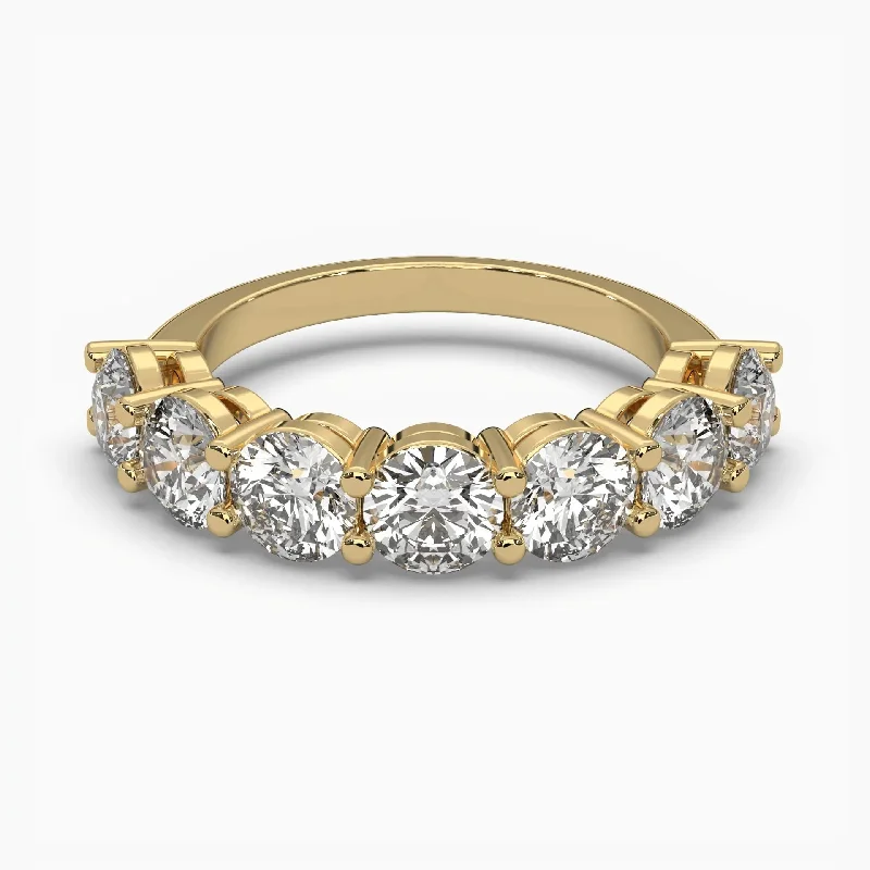 designer engagement rings for women-Round Half Eternity Wedding Band