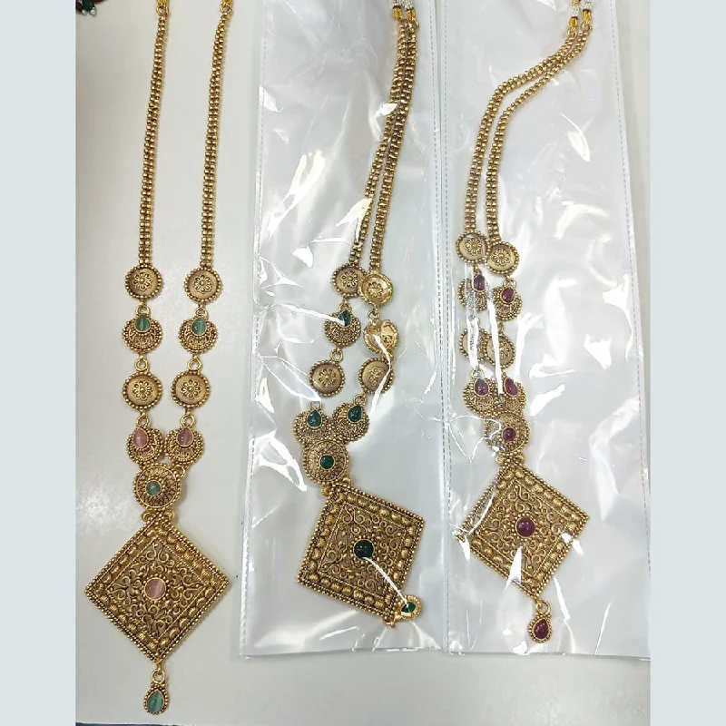 luxury necklaces for women-Rani Sati Jewels Gold Plated Necklace Set (1 Piece Only)