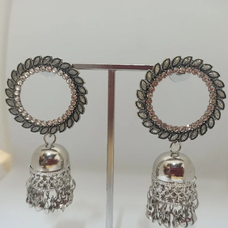 colorful earrings for women-Tahura Oxidised Plated Jhumki Earrings