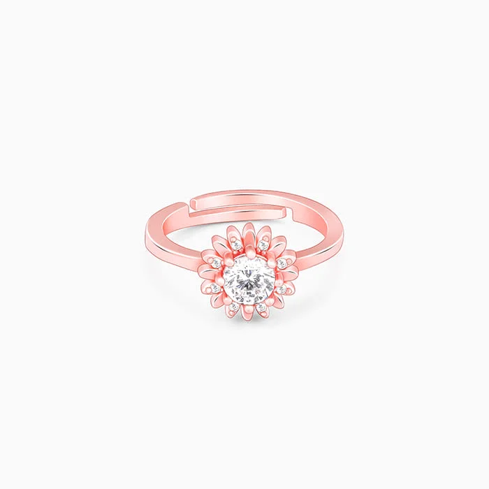 topaz rings for women-Rose Gold Radiant Sunshine Ring