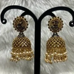 bohemian earrings for women-Infinity Jewels Gold Plated Jhumki Earrings