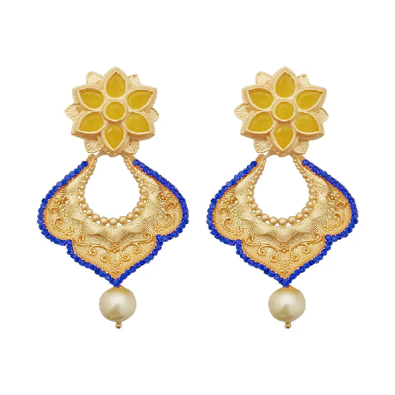 dangling gemstone earrings for women-Amina Creation Gold Plated Dangler Earrings