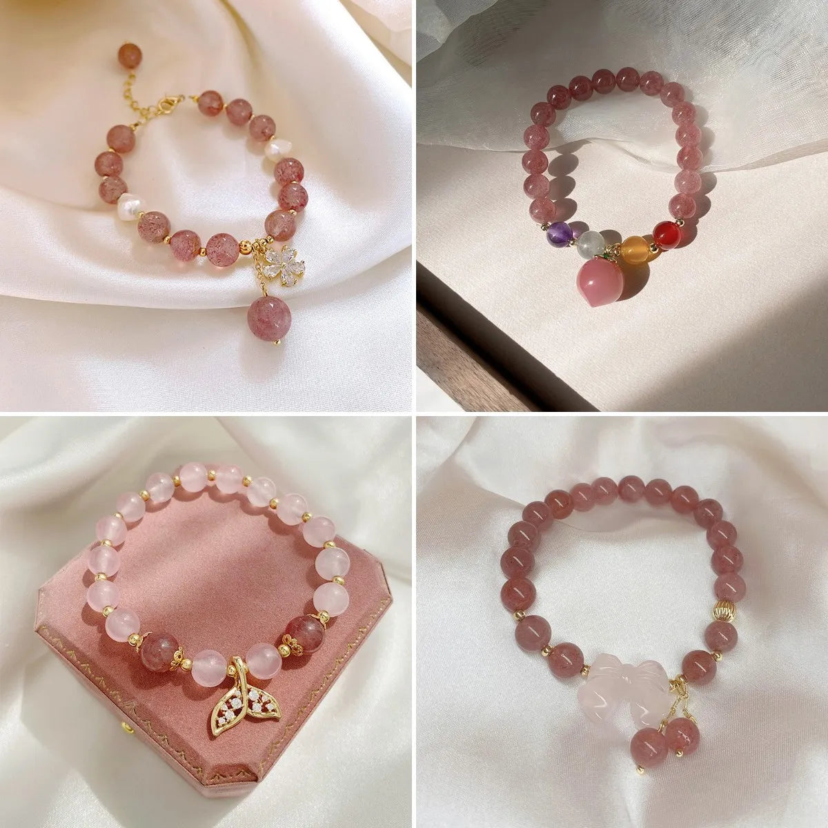 braided bracelets for women-Sweet Flower Freshwater Pearl Agate Beaded Plating Inlay Zircon Bracelets