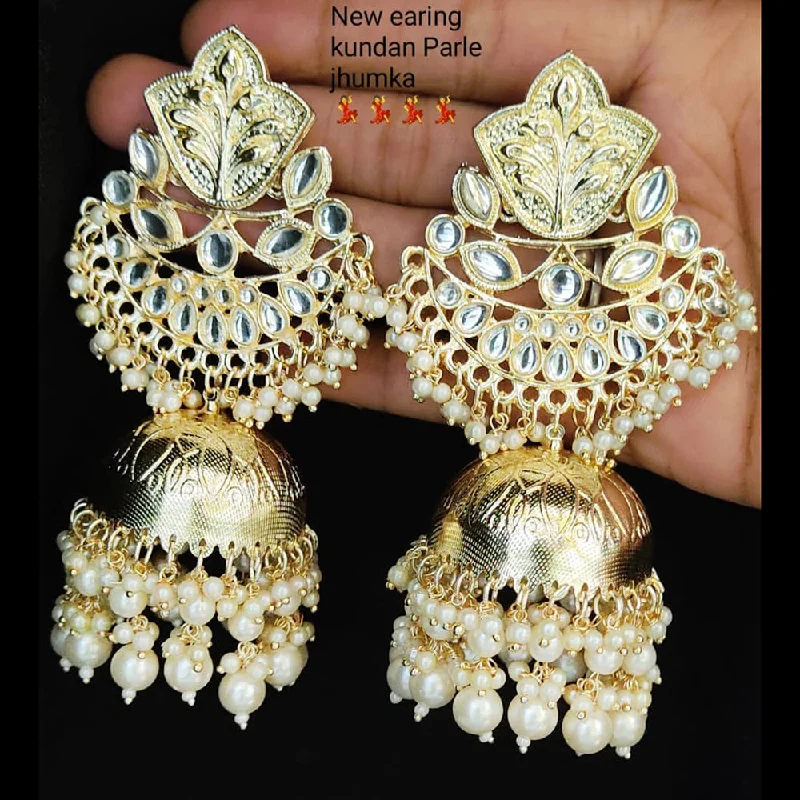 antique earrings for women-Lucentarts Jewellery Gold Plated Jhumki Earrings