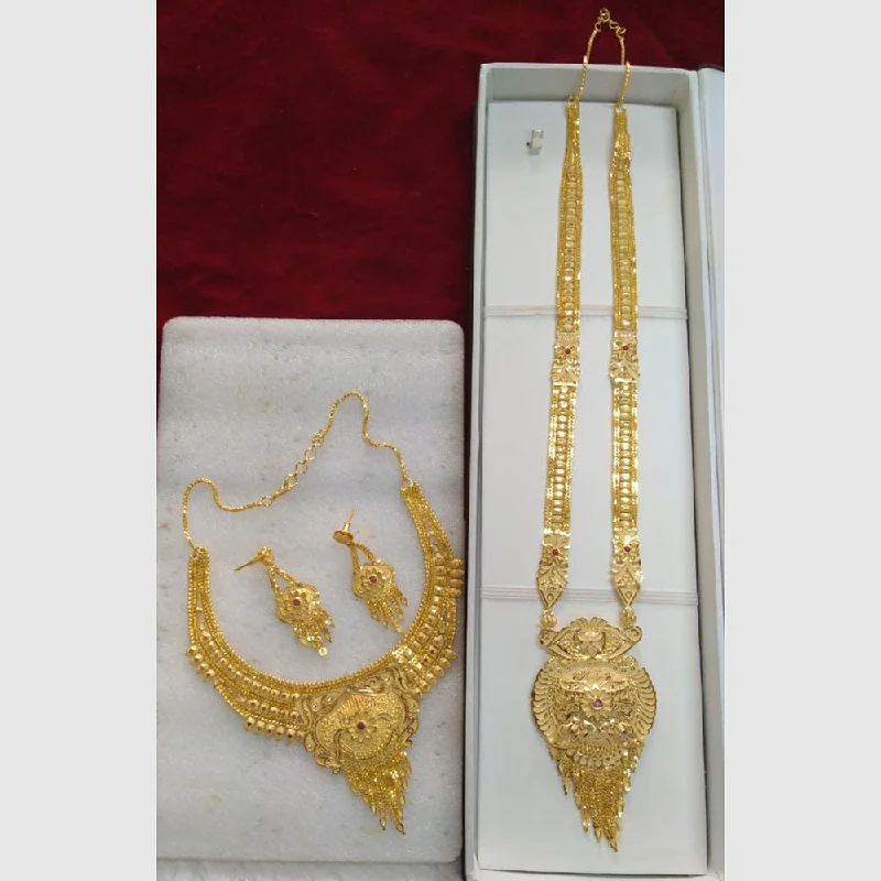 religious necklaces for women-Pari Art Jewellery Forming Gold Combo Necklace Set