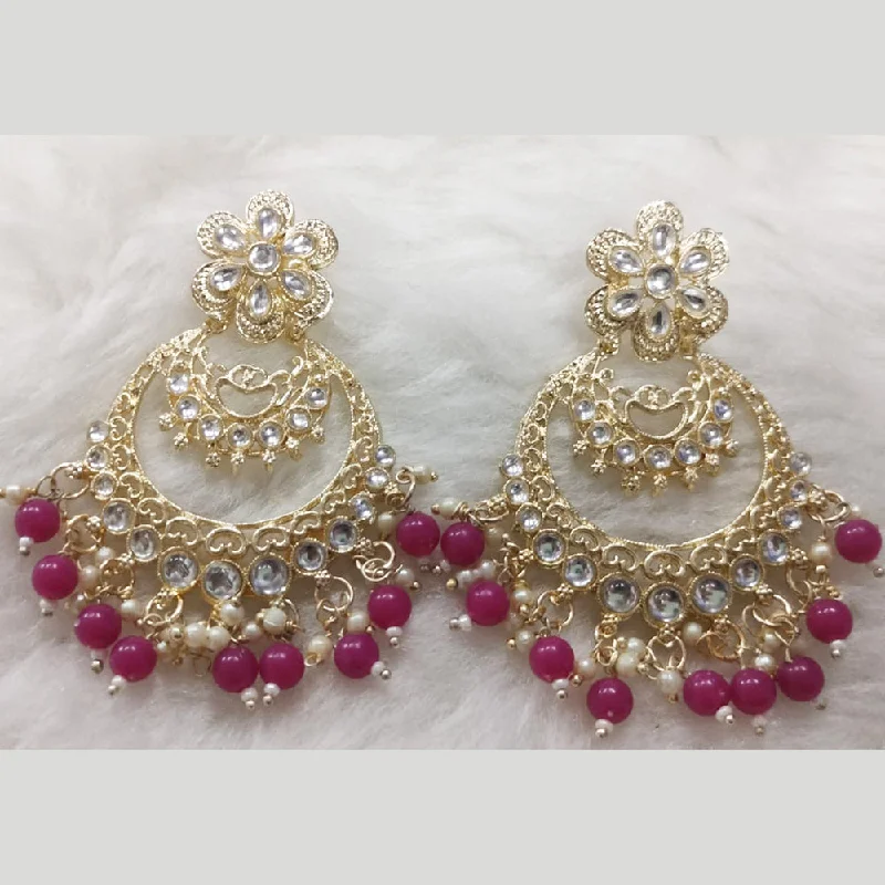 pearl drop earrings for women-Khushboo Jewellers Gold Plated Dangler Earrings (Assorted Color)