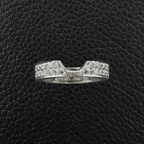 pear shaped engagement rings for women-Custom Nested Diamond Wedding Band