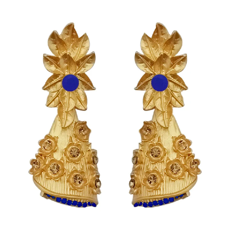 sparkly earrings for women-Amina Creation Gold Plated Dangler Earrings