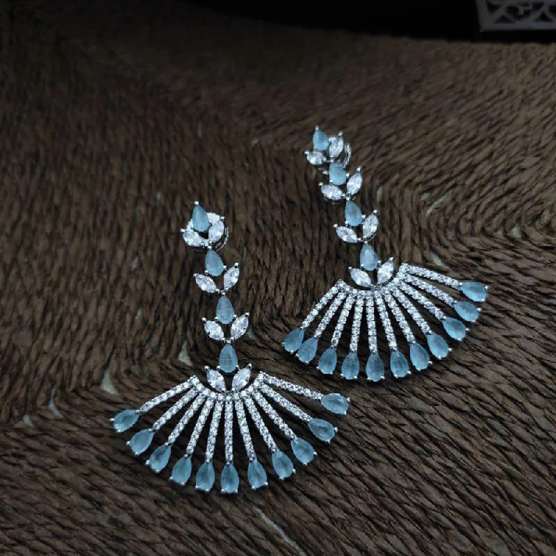 fashion gemstone earrings for women-Manisha Jewellery Silver Plated AD Stone Dangler Earrings