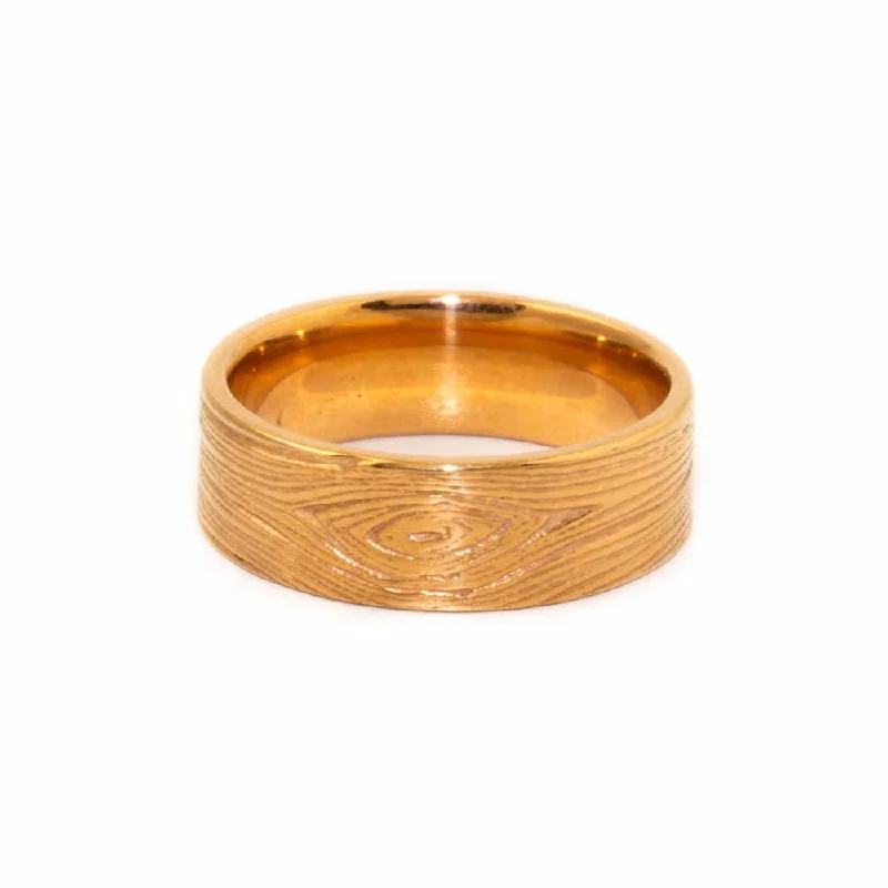 bridal engagement rings for women-Woodgrain X Rose Wedding Band