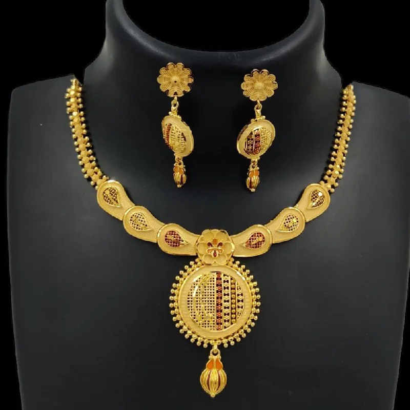 vintage necklaces for women-Pari Art Jewellery Forming Gold Necklace Set