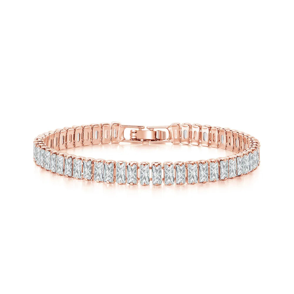 Rose Gold + White Stone