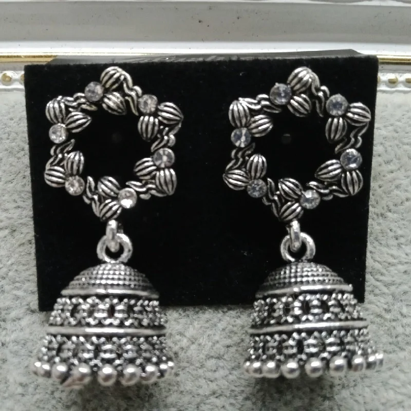 enamel earrings for women-Tahura Oxidised Plated Jhumki Earrings