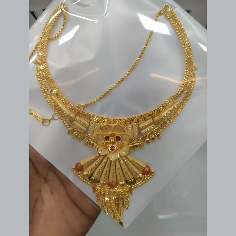 charm necklaces for women-Pari Art Jewellery Forming Gold Necklace Set