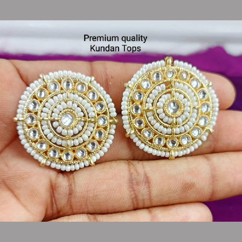 glamorous earrings for women-Manisha Jewellery Gold Plated Kundan Stone Stud Earrings