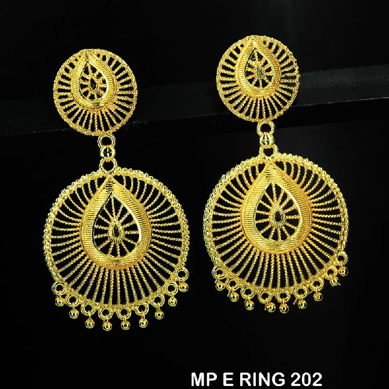 boho earrings for women-Mahavir Gold Plated Dangler Earrings