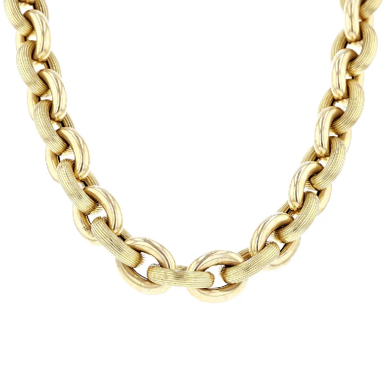 diamond cluster necklaces for women-14K Yellow Gold Italian Link Necklace