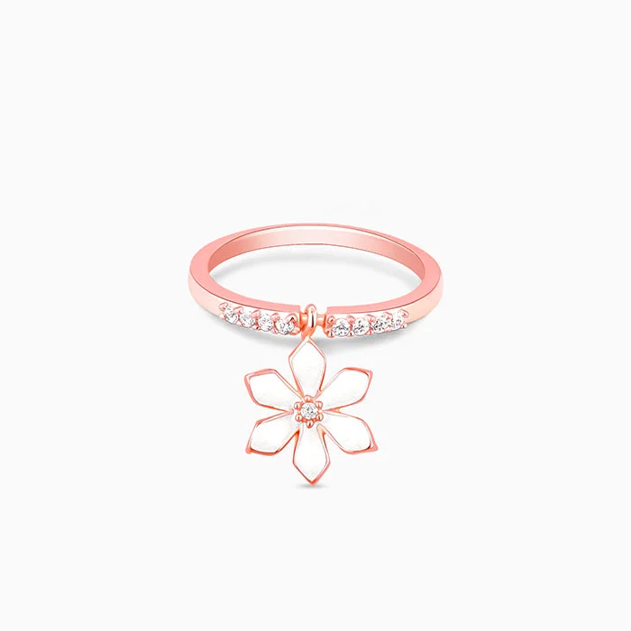 gothic rings for women-Rose Gold White Musli Flip Ring