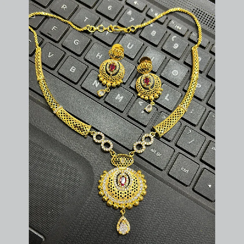 custom necklaces for women-Pari Art Jewellery Forming Gold Necklace Set