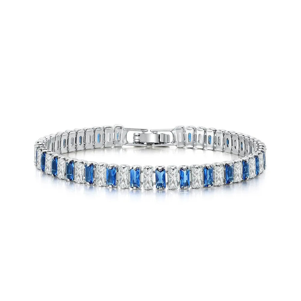 Platinum White Blue Stone 17cm