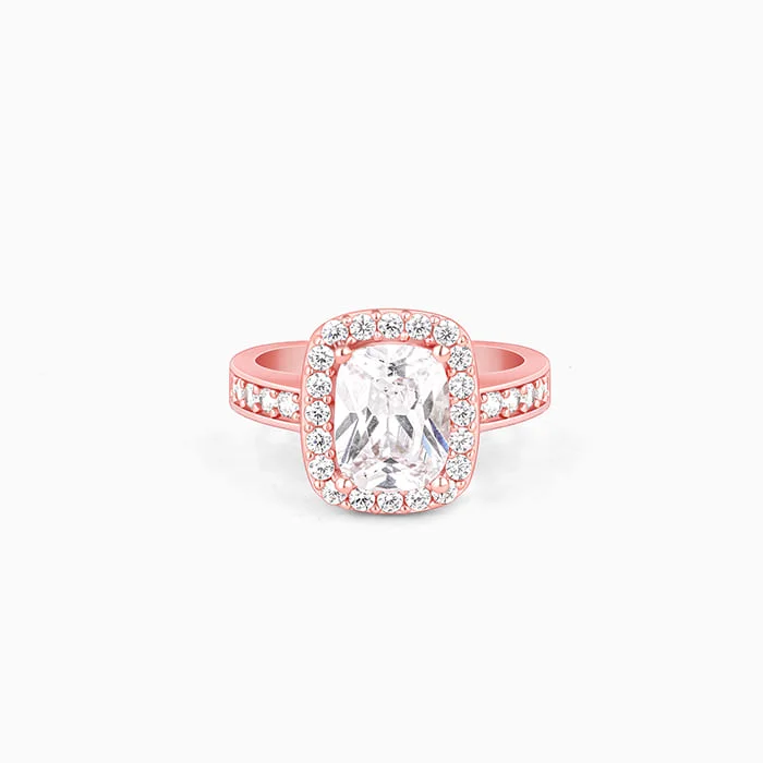 eternity rings for women-Rose Gold Classic Solitaire Ring