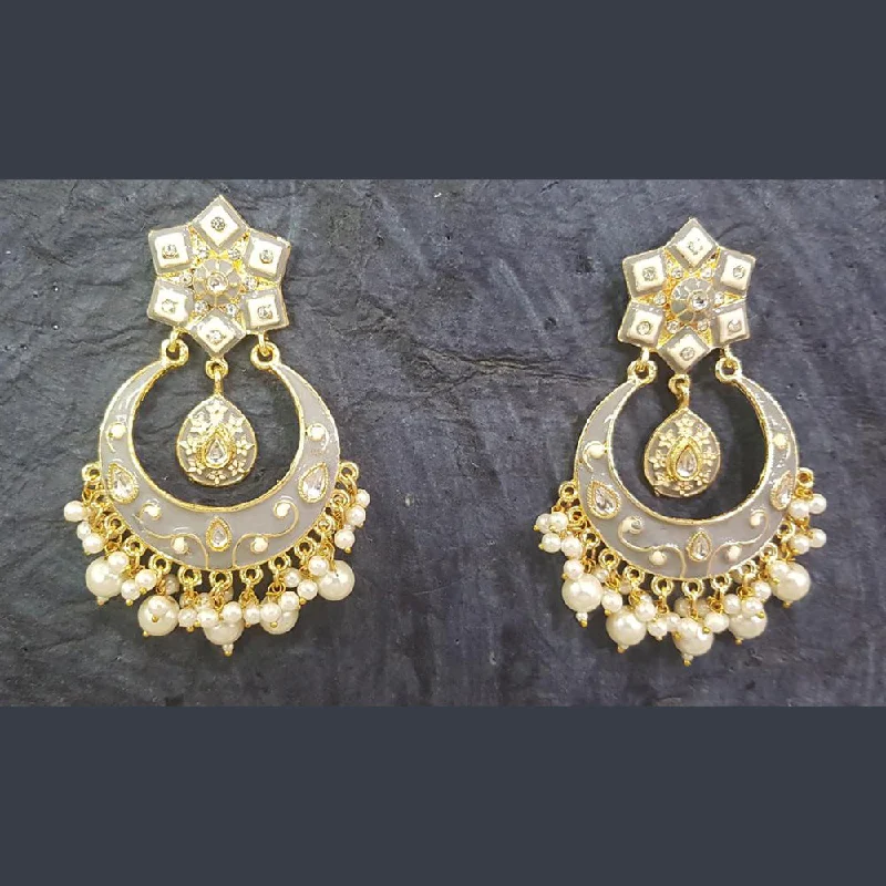 white gold earrings for women-Shreeji Gold Plated Dangler Earrings