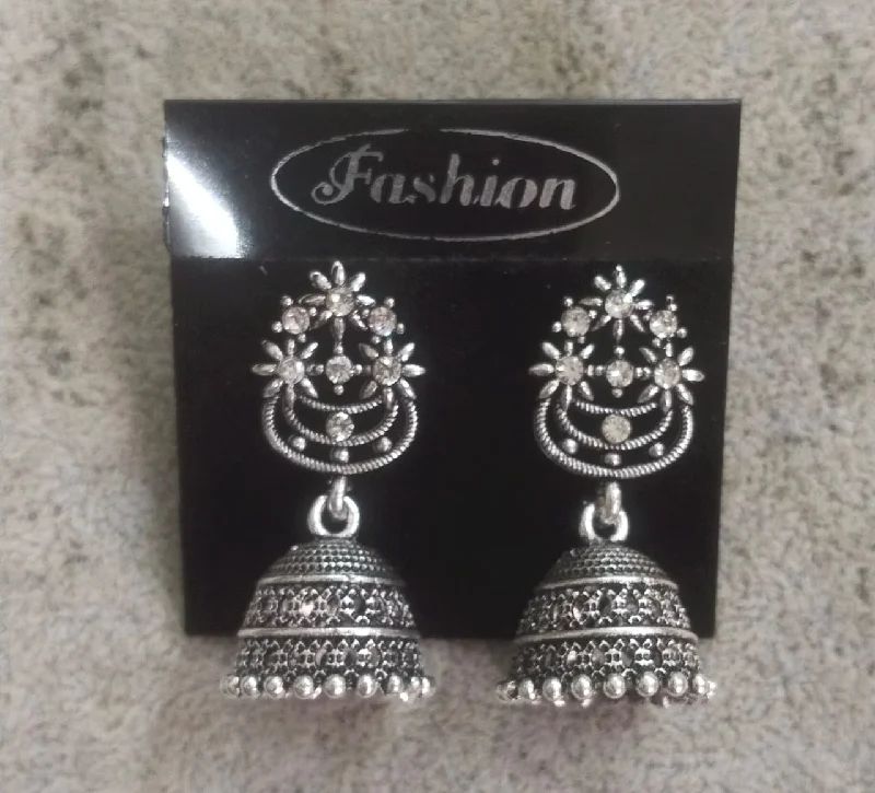 luxury gold earrings for women-Tahura Oxidised Plated Jhumki Earrings