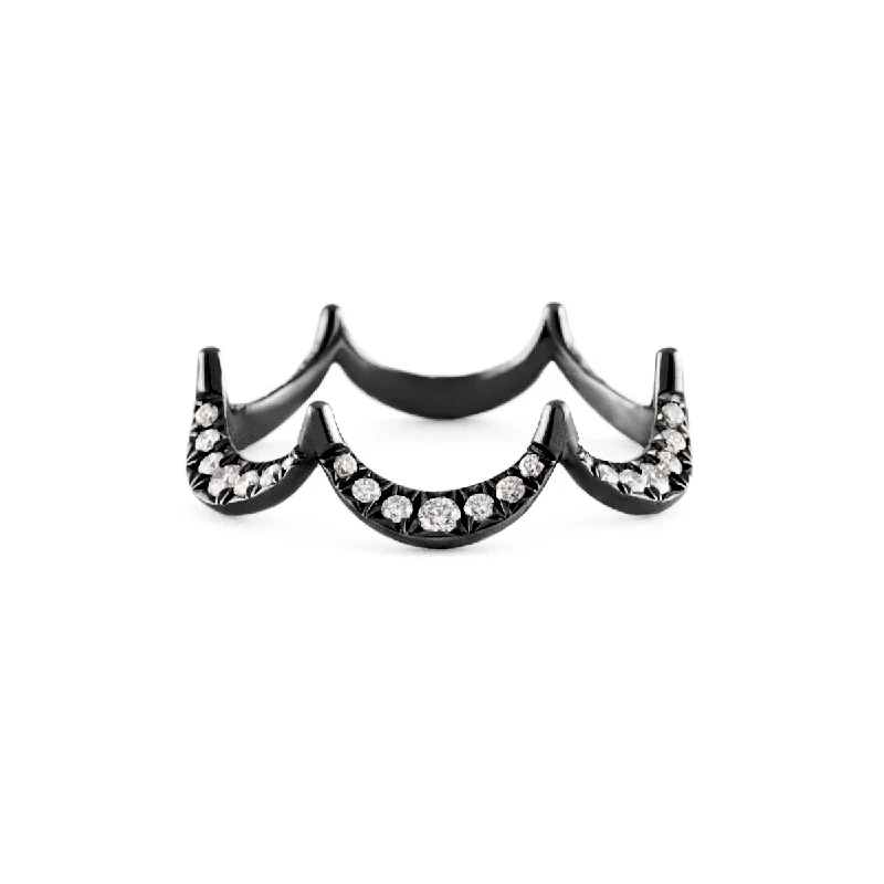 gothic rings for women-Jado Crown - Ebony Solo