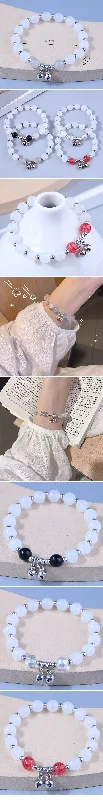 vintage bangles for women-Fashion Round Glass Beaded Women's Bracelets 1 Piece