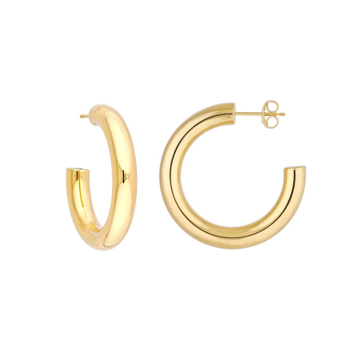 matching earrings for women-Open Gold Tube Hoops