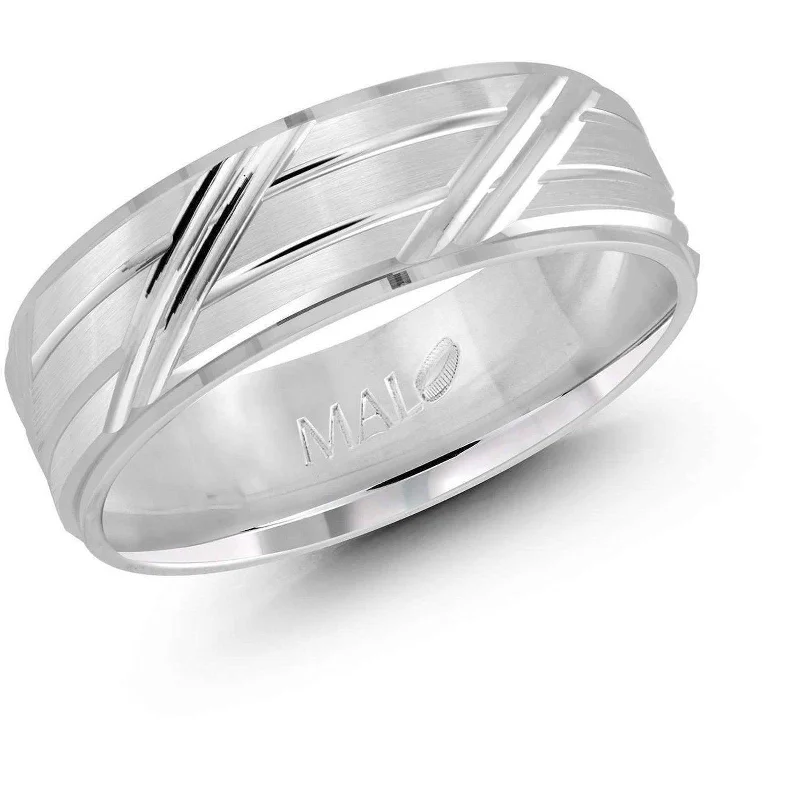 personalized engagement rings for women-White Gold Wedding Band