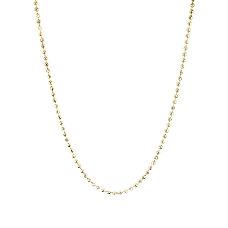 lockets for women-18K Gold Classic Bead Chain Necklace