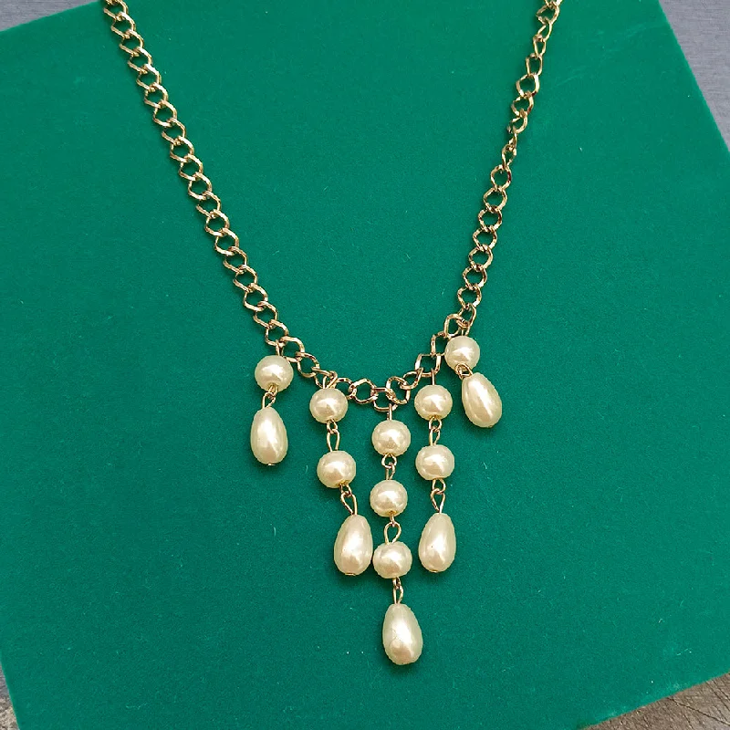 luxury necklaces for women-Infinity Gold Plated Pearl Hypoallergenic Nickel Free Necklace