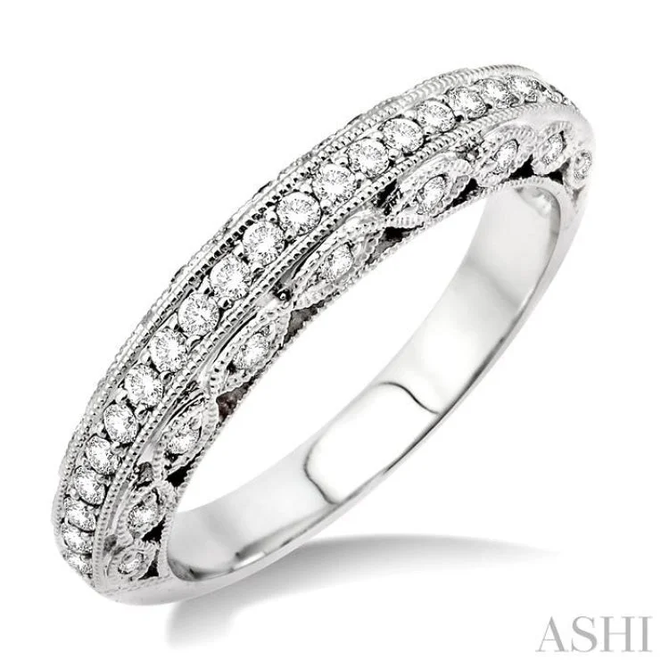 handmade rings for women-3/8 Ctw Diamond Matching Wedding Band in 14K White Gold