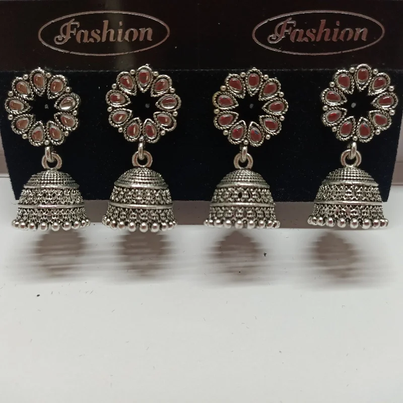 large hoop earrings for women-Tahura Oxidised Plated Jhumki Earrings