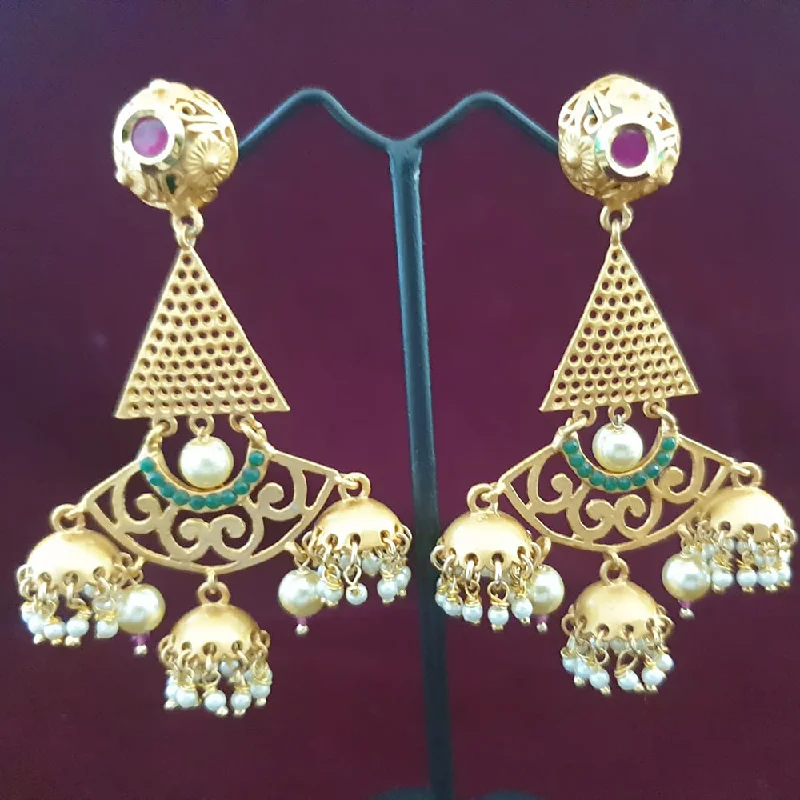 drop diamond earrings for women-Neepa Jewells Copper Gold Jhumki Earrings