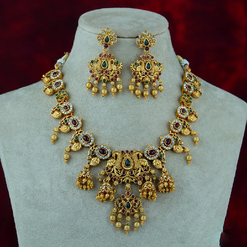 wedding necklaces for women-Diksha Collection Gold Plated Necklace Set