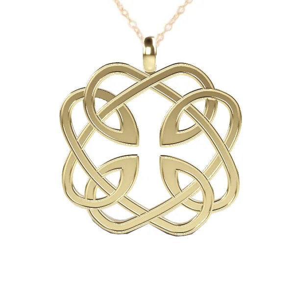 custom charm necklaces for women-FOUR LUGH'S KNOT NECKLACE