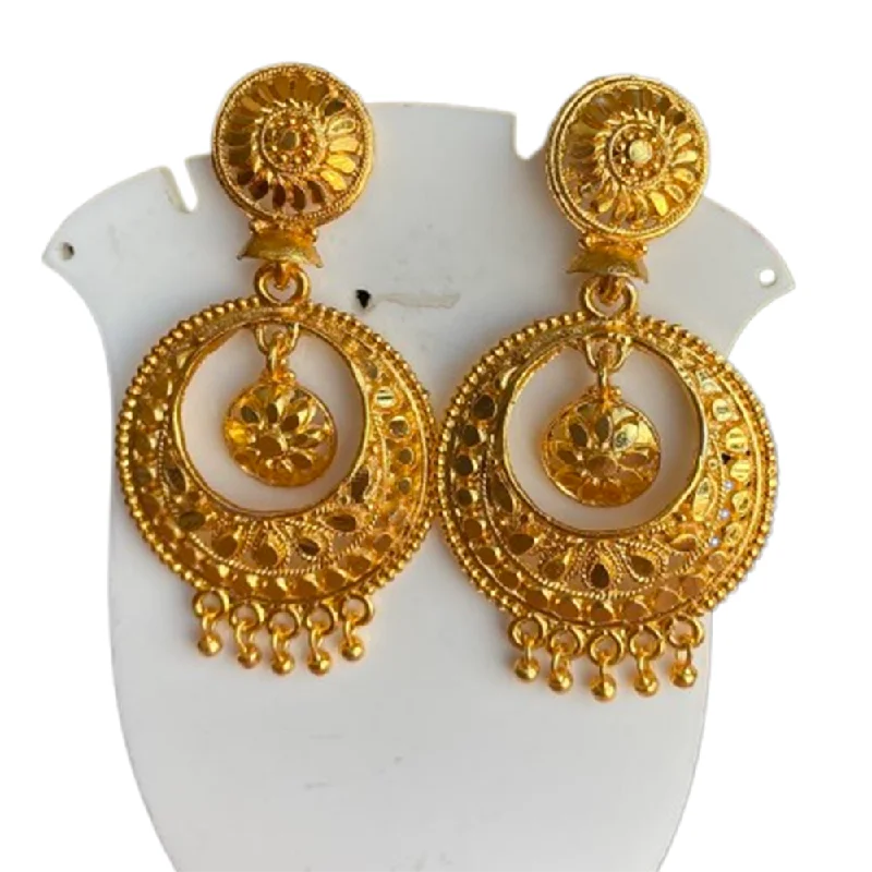 rose gold earrings for women-Mahavir Dye Gold Dangler Earrings