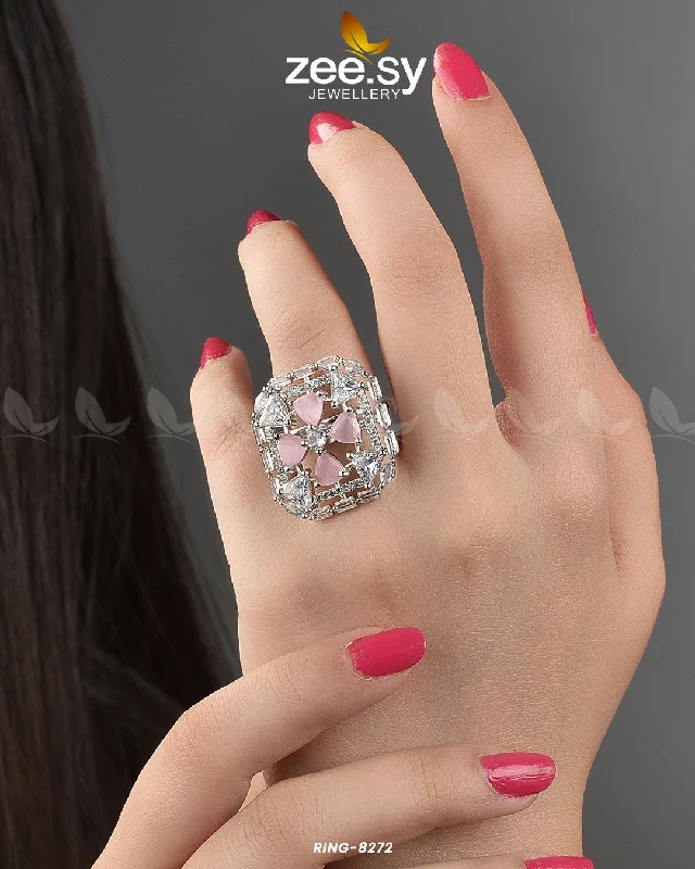 rose gold rings for women-Cubic Ring-8272